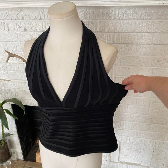 Vintage 90s cache black halter top - Picture 5 of 6